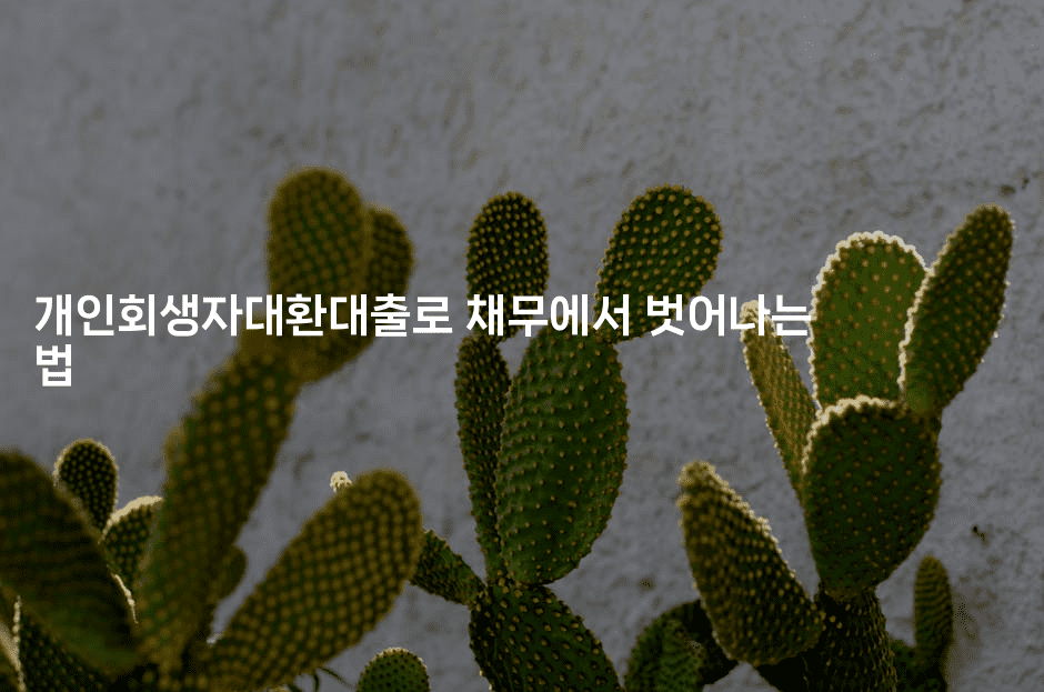 개인회생자대환대출로 채무에서 벗어나는 법