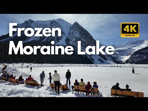 Lake Louise Ice Transformation | Frozen Moraine Lake in Banff Alberta Canada, Winter in Banff in 4K